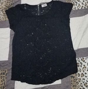 Black lacey see thru shirt